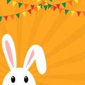 Easter themed banner with bunny and buntings Royalty Free Stock Photo