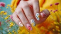 Easter-Themed Nail Art with Cute Designs and Pastel Colors Royalty Free Stock Photo