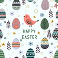 EASTER THEMED SEAMLESS VECTOR DESIGN PATTERN Royalty Free Stock Photo