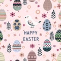 EASTER THEMED SEAMLESS VECTOR DESIGN PATTERN Royalty Free Stock Photo