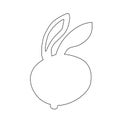 Rabbit icon on white background from thin line animals collection, editable outline stroke vector illustration