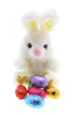 Easter Toy Bunny and Easter Eggs Royalty Free Stock Photo