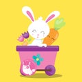 EASTER TRAIN RABBIT CARROT 02 Royalty Free Stock Photo