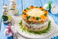 Easter treats: festive salad with tuna and vegetables