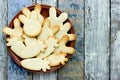 Easter treats for kids - shortbread bunnies and carrots on wooden background