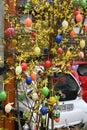 Easter tree decorated with colorful Easter eggs. Germany, Europe