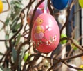 Easter tree made of decorated plastic eggs