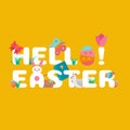 Easter typography design concept. Flat design