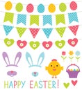 Easter vector decoration and design elements set Royalty Free Stock Photo