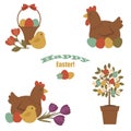 Easter vector icons set Royalty Free Stock Photo