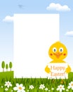 Easter Vertical Frame with Cute Chick