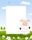 Easter Vertical Frame with Funny Lamb