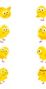 Easter vertical vector borders with cute chicks