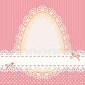 Easter vintage pink card with egg Royalty Free Stock Photo