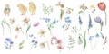 Easter watercolor set. Hand drawn illustration isolated on transparent background. Vector EPS. Royalty Free Stock Photo