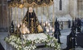 Easter Week in Palencia, Spain. Penitents carrying the image of the Virgin Mary.