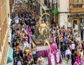 Easter Week procession La Borriquita, Royal Brotherhood of Jesus in his Triumphal Entry into Jerusalem, on Palm Sunday in Zamora, Royalty Free Stock Photo