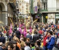 Easter Week procession La Borriquita, Royal Brotherhood of Jesus in his Triumphal Entry into Jerusalem, on Palm Sunday in Zamora, Royalty Free Stock Photo