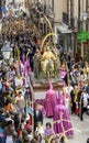 Easter Week procession La Borriquita, Royal Brotherhood of Jesus in his Triumphal Entry into Jerusalem, on Palm Sunday in Zamora, Royalty Free Stock Photo