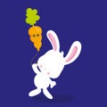 Easter White Rabbit Carrot Balloons 05 Royalty Free Stock Photo