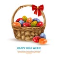 Easter Wicker Basket Realistic Image