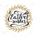 Easter wishes vector typography design elements