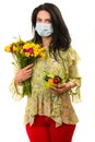 Easter woman with protective mask