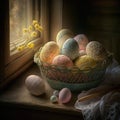 Easter Wonders. Delightful Eggs of Spring. Generative AI