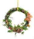 Easter wreath of artificial flowers and leaves