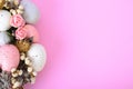 Easter wreath of colorful decorative eggs, flowers Royalty Free Stock Photo