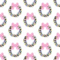 Easter wreath seamless pattern Royalty Free Stock Photo