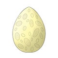 easter yellow egg with a patterned pattern on a white background