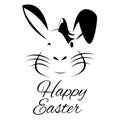 Easterbunny on Happy Easter Card. Royalty Free Stock Photo