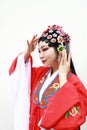 Aisa Chinese woman Peking Beijing Opera Costumes China traditional role drama play bride White isolated background