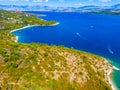 Eastern coastline of Greek island Corfu