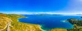 Eastern coastline of Greek island Corfu