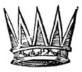 Eastern Crown with rays proceeding from a circle, vintage engraving