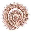 Eastern curled design - decorative indian henna ornament. Mehendy vector