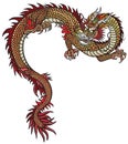 Eastern dragon tattoo verctor illustration