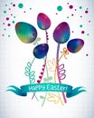 Eastern eggs. Vector illustration. Vector pattern with colorful eggs