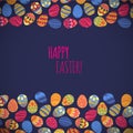 Eastern eggs. Vector illustration. Vector pattern with colorful eggs