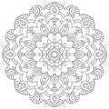 Eastern ethnic mandala. Round symmetrical pattern. Coloring