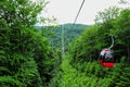 Eastern europe Beskids mountains. South of Poland Jaworzyna Krynicka gondola lift view Royalty Free Stock Photo