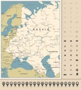 Eastern Europe Map and map pointers collection