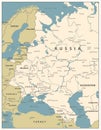 Eastern Europe Map Old Colors