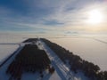 Anatolian train line, drone aerial view / Kars