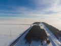 Anatolian train line, drone aerial view / Kars Royalty Free Stock Photo