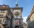 Eastern Facade of Zytglogge with the Astronomical Clock - Medieval Tower Clock - Bern, Switzerland Royalty Free Stock Photo