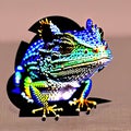 Eastern Fence Lizard Animal Style Print Design Logo. Generative AI. Royalty Free Stock Photo