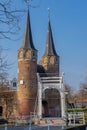 Eastern Gate Oostpoort, old city gate of Delft, Netherlands Royalty Free Stock Photo